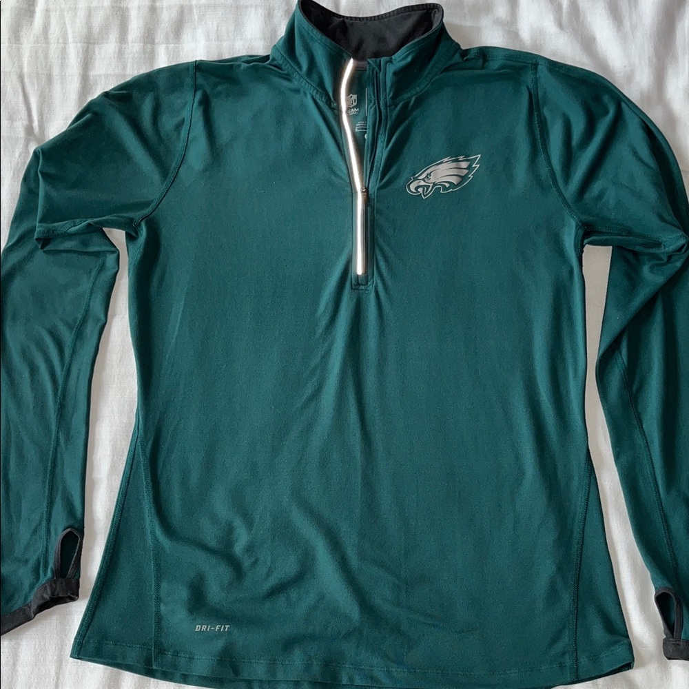 Nike Philadelphia Eagles Women's Midnight Green Long Sleeve Quarter-Zip Pullover